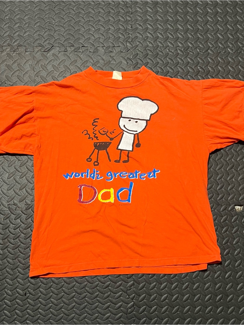 Men's Bright Orange 'World's Greatest Dad' Long Sleeve Graphic Tee
